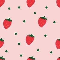 söt jordgubbe sömlösa mönster vektor
