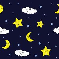 söt stjärnor och måne sömlös mönster vektor