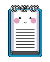 notizbuch schulbedarf kawaii vektor