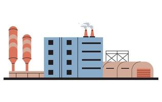 industri växt med byggnad och skorstenar vektor
