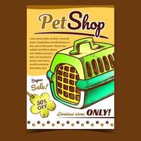 Pet Shop Tiertransportbox Banner Vektor