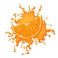 Orange Splash Saft Cartoon-Vektor-Illustration vektor