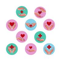 Kostenlose Gesundheit und Cares Logo Collection Vector