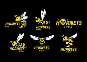 Hornissen-Logos geben Vektor frei