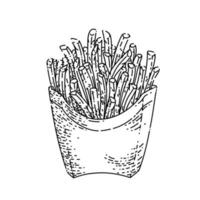 pommes frites box skizze handgezeichneter vektor