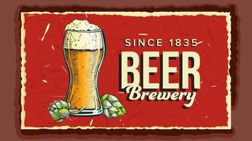 öl glas kopp bryggeri reklam affisch vektor