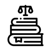 Gerechtigkeit Bücher Gesetz und Urteil Symbol Vektor Illustration