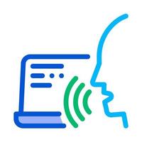 laptop menschliche sprachsteuerung symbol vektor illustration