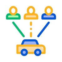 taxi für gruppe von personen online auto symbol vektor illustration