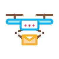 Drönare post leverans post transport företag ikon vektor illustration