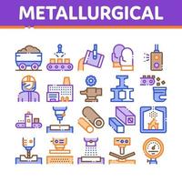 Symbole für metallurgische Sammlungselemente setzen Vektor