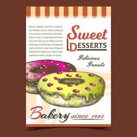 bäckerei süße desserts werbeplakat vektor