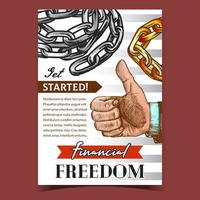 finansiell frihet tumme upp gest baner vektor
