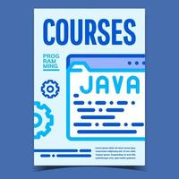 Java-Kurse kreativer Werbeplakatvektor vektor