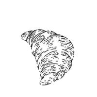 croissant brot skizze handgezeichneter vektor