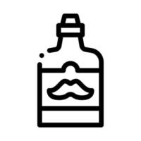 flaska mustasch på märka ikon översikt illustration vektor