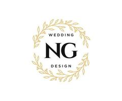 ng initialer brev bröllop monogram logotyper samling, hand dragen modern minimalistisk och blommig mallar för inbjudan kort, spara de datum, elegant identitet för restaurang, boutique, Kafé i vektor