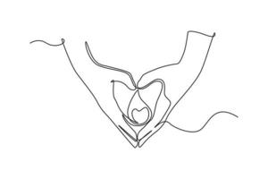 Kontinuierliche einzeilige Zeichnung von Wassertropfen auf den Händen der Liebe. weltwassertag konzept. einzeiliges zeichnen design vektorgrafik illustration. vektor