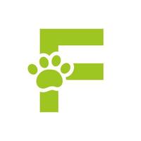 buchstabe f pet care logo, hundelogo design vektorzeichen und symbolvorlage vektor