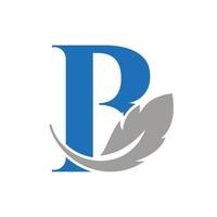 buchstabe b feder logo design kombiniert mit vogelfederwein für rechtsanwalt, rechtssymbol vektor