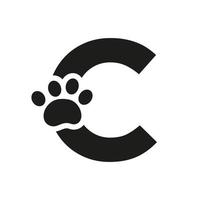 buchstabe c pet care logo, hundelogo design vektorzeichen und symbolvorlage vektor