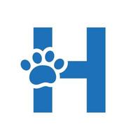 buchstabe h pet care logo, hundelogo design vektorzeichen und symbolvorlage vektor