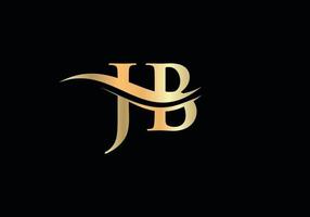 första J B brev logotyp med kreativ modern företag typografi vektor mall. kreativ abstrakt brev J B logotyp design
