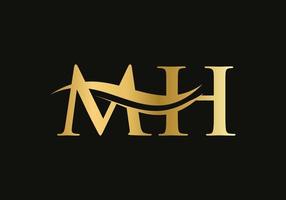 anfänglicher monogrammbuchstabe mh logo design vector. MH-Brief-Logo-Design mit modernem Trend vektor