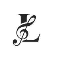 brev l musik logotyp. dj symbol podcast logotyp ikon vektor mall