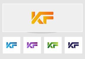 modern K F logotyp brev design mall vektor