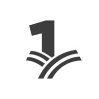 landwirtschaftslogo auf buchstabe 1 konzept. Bauernhof-Logo basierend auf Alphabet für Bäckerei, Brot, Gebäck, Geschäftsidentität der Heimindustrie vektor