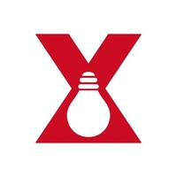 brev x elektrisk logotyp kombinera med elektrisk Glödlampa ikon vektor mall. ljus Glödlampa logotyp tecken symbol