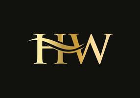 första brev H w länkad logotyp för företag och företag identitet. modern brev H w logotyp vektor mall med modern trendig