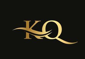 wasserwelle kq logo vektor. Swoosh-Buchstabe kq Logo-Design für Geschäfts- und Firmenidentität vektor