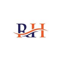 wasserwelle rh logo vektor. Swoosh-Buchstabe rh Logo-Design für Geschäfts- und Firmenidentität vektor