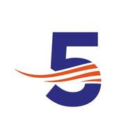 Anfangsbuchstabe 5 Logo Design Vektor Vorlage