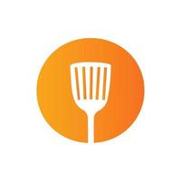 buchstabe o küchenspatel logo. Küchenlogodesign kombiniert mit Küchenspatel für Restaurantsymbol vektor