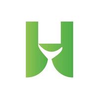 Buchstabe h Walschwanz-Logo-Vektorvorlage. walschwanzkonzept auf meerwasserelement vektor