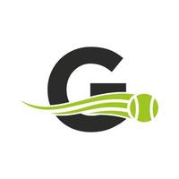 Buchstabe g Designvorlage für das Logo des Tennisclubs. Tennissportakademie, Vereinslogo vektor