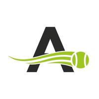 Schreiben Sie eine Designvorlage für das Logo eines Tennisclubs. Tennissportakademie, Vereinslogo vektor