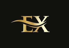 Ex-Linked-Logo für Geschäfts- und Firmenidentität. kreativer brief ex-logo-vektor vektor