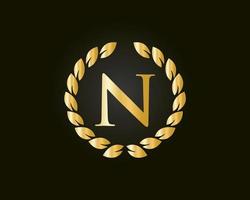 brev n lyx logotyp mall i vektor för restaurang, kungligheter, boutique, Kafé, hotell, heraldisk, Smycken och mode identitet