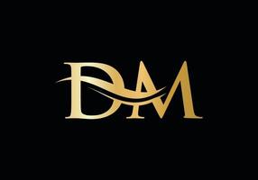 dm-Logo-Design-Vektor. Swoosh-Buchstabe dm-Logo-Design vektor
