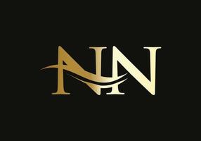 nn-Buchstaben-Logo-Design. Premium-Buchstaben-nn-Logo-Design mit Wasserwellenkonzept vektor