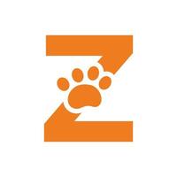 buchstabe z pet care logo, hundelogo design vektorzeichen und symbolvorlage vektor