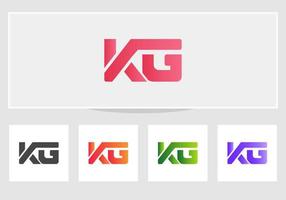 moderne kg-Logo-Brief-Design-Vorlage vektor