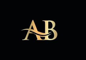 ab länkad logotyp för företag och företag identitet. kreativ brev ab logotyp vektor