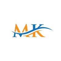 första mk brev länkad logotyp vektor mall. susa brev rr logotyp design. mk logotyp design vektor