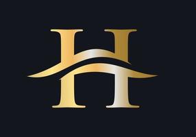 buchstabe h logo mit luxuskonzept vektor