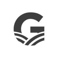 landwirtschaftslogo auf buchstabe g-konzept. Bauernhof-Logo basierend auf Alphabet für Bäckerei, Brot, Gebäck, Geschäftsidentität der Heimindustrie vektor